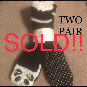💥 S O L D 💥 PANDA AND PRINT SLIPPER SOCKS